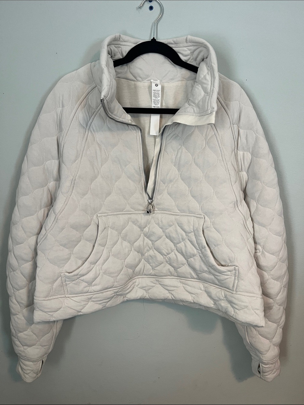 lululemon athletica Quilted Half-Zip Pullover in Light Ivory